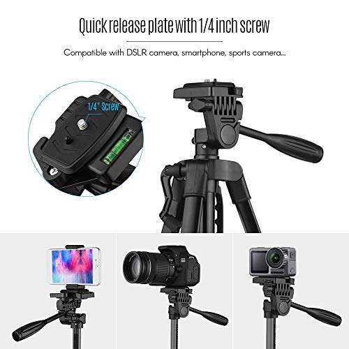 Tygot 3366 Aluminum Tripod (55-Inch), Universal Lightweight Tripod with Mobile Phone Holder Mount Cameras Tygot 3366 Aluminum Tripod (55-Inch), Universal Lightweight Tripod with Mobile Phone Holder Mount Cameras