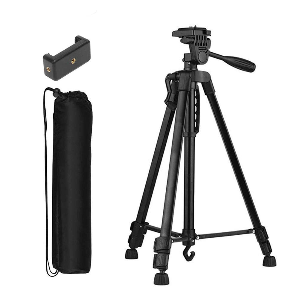 Tygot 3366 Aluminum Tripod (55-Inch), Universal Lightweight Tripod with Mobile Phone Holder Mount Cameras