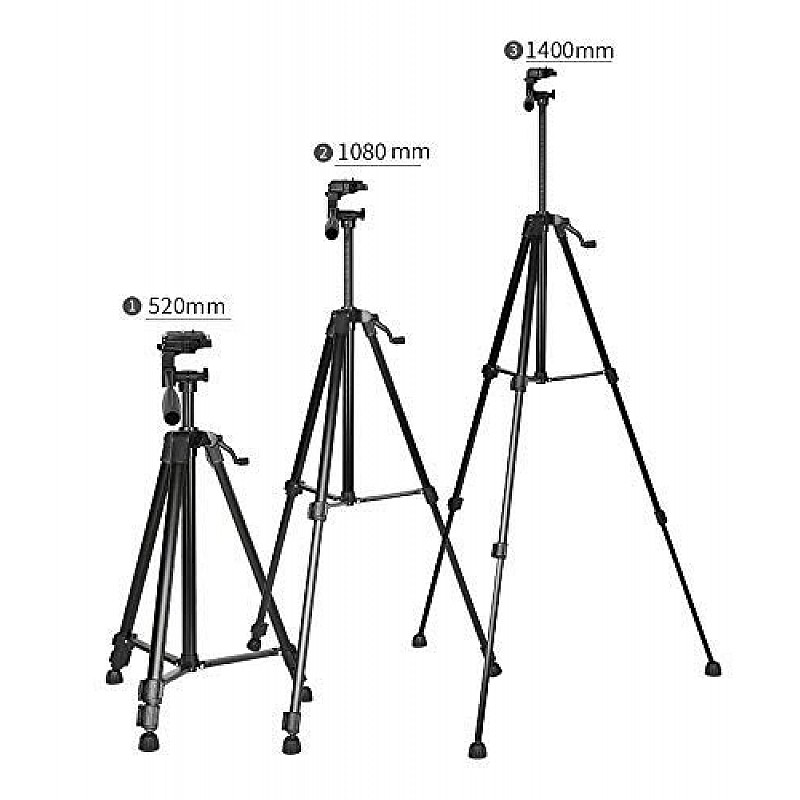 Tygot 3366 Aluminum Tripod (55-Inch), Universal Lightweight Tripod with Mobile Phone Holder Mount  Cameras