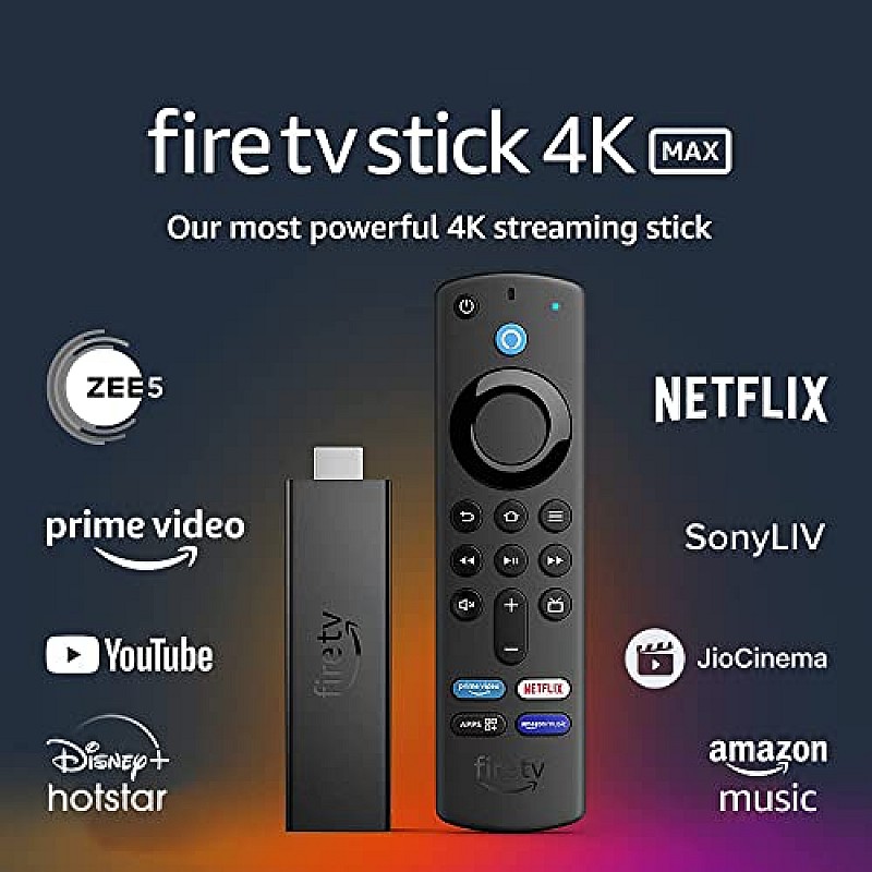 Fire TV Stick 4K Max streaming device, Wi-Fi 6, Alexa Voice Remote includes (TV controls)