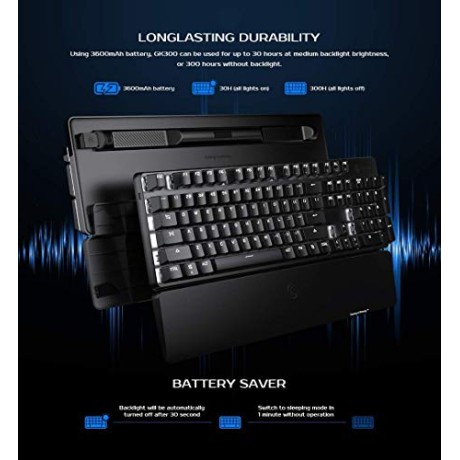 GameSir GK300 Wireless Mechanical Gaming Keyboard with LED Backlight Black GameSir GK300 Wireless Mechanical Gaming Keyboard with LED Backlight Black