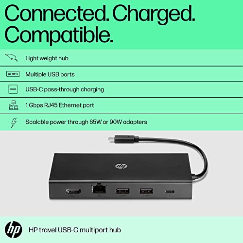 HP Travel USB-C Multi Port Hub Docking Station with USB-C RJ-45 HDMI SD and Micro SD Slots Black HP Travel USB-C Multi Port Hub Docking Station with USB-C RJ-45 HDMI SD and Micro SD Slots Black