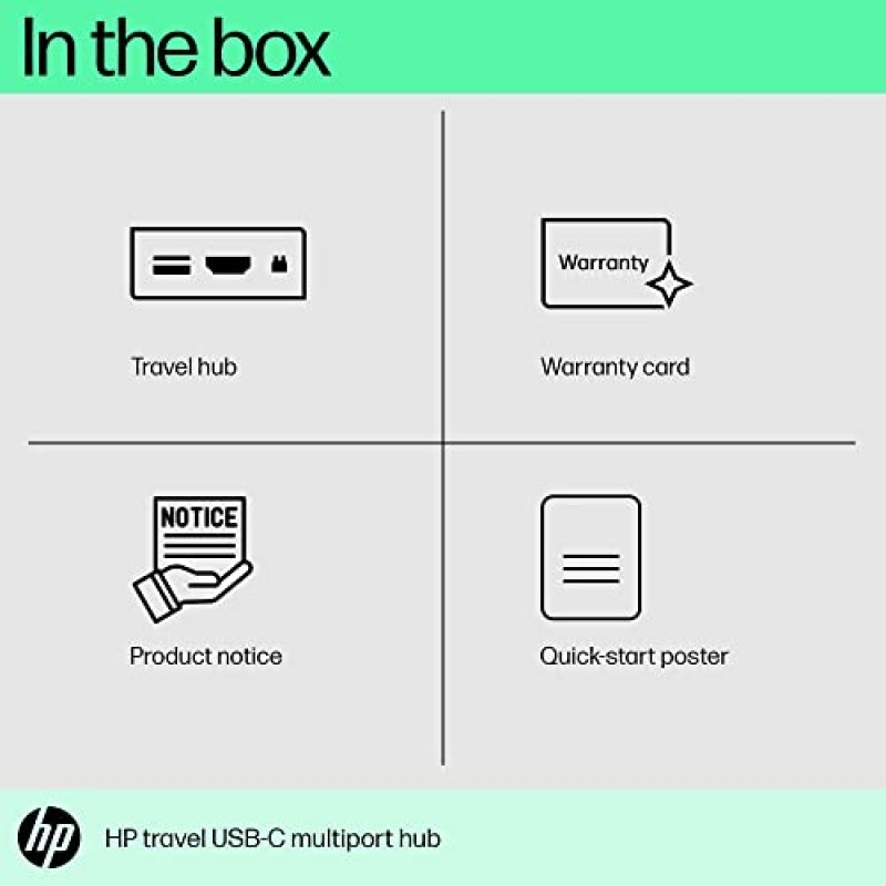 HP Travel USB-C Multi Port Hub Docking Station with USB-C RJ-45 HDMI SD and Micro SD Slots Black