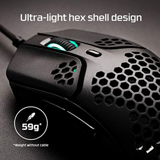 HyperX Pulsefire Haste USB Ultra Lightweight, 59g, Hex Design, Honeycomb Shell
