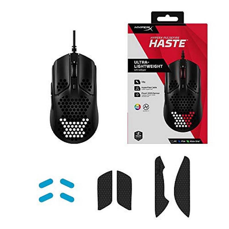 HyperX Pulsefire Haste USB Ultra Lightweight, 59g, Hex Design, Honeycomb Shell