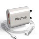 iVoltaa FuelPort 3.0A Dual (2) Port IntelliCharge Wall Charger Adapter with Micro USB Charging Cable