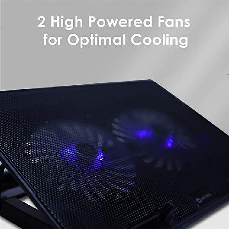 Live Tech Cyclone Laptop Cooling Pad Made with ABS Plastic with Iron Net Suitable for Laptop Size up to 15.6”