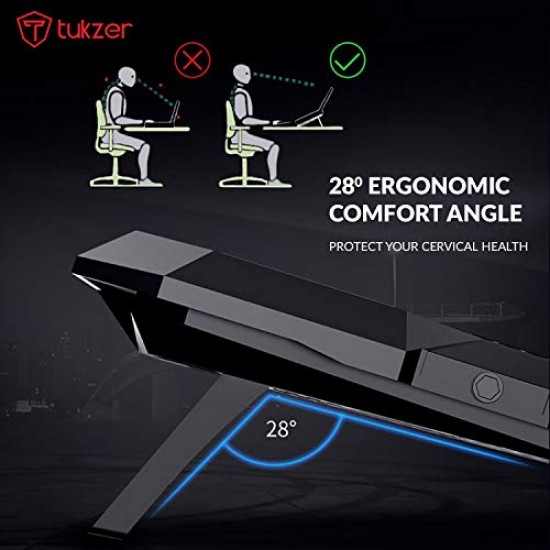 Tukzer RGB Laptop Cooling Pad, Portable Slim Quiet USB Powered Gaming Cooler Stand Chill Mat