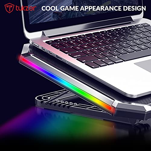 Tukzer RGB Laptop Cooling Pad, Portable Slim Quiet USB Powered Gaming Cooler Stand Chill Mat Tukzer RGB Laptop Cooling Pad, Portable Slim Quiet USB Powered Gaming Cooler Stand Chill Mat