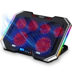 Tukzer RGB Laptop Cooling Pad, Portable Slim Quiet USB Powered Gaming Cooler Stand Chill Mat