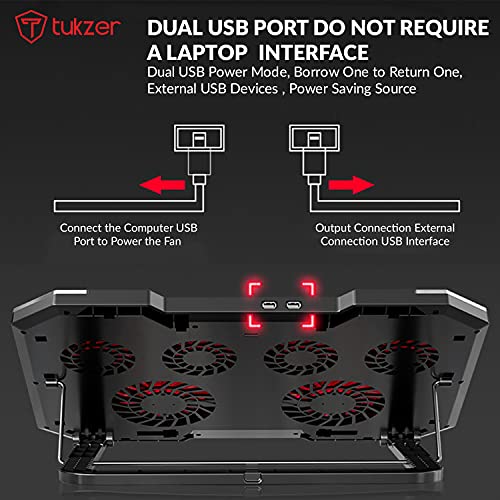 Tukzer RGB Laptop Cooling Pad, Portable Slim Quiet USB Powered Gaming Cooler Stand Chill Mat Tukzer RGB Laptop Cooling Pad, Portable Slim Quiet USB Powered Gaming Cooler Stand Chill Mat