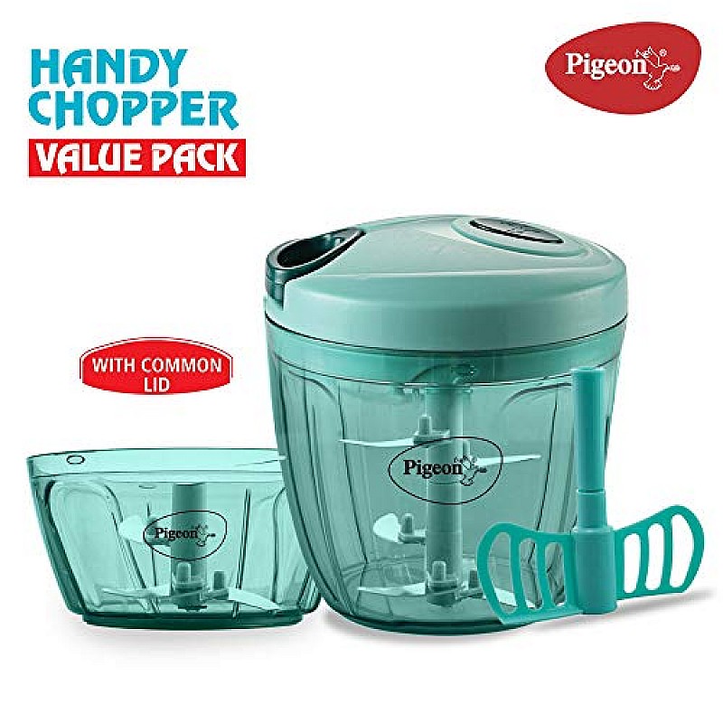 Pigeon Combo Pack of Chopper XL, Mini DOYO DT Vegetable and Fruit Chopper Plastic, Green, Transparent 