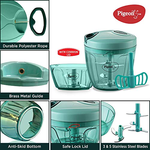 Pigeon Combo Pack of Chopper XL, Mini DOYO DT Vegetable and Fruit Chopper Plastic, Green, Transparent Pigeon Combo Pack of Chopper XL, Mini DOYO DT Vegetable and Fruit Chopper Plastic, Green, Transparent