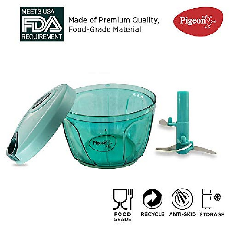 Pigeon Combo Pack of Chopper XL, Mini DOYO DT Vegetable and Fruit Chopper Plastic, Green, Transparent 