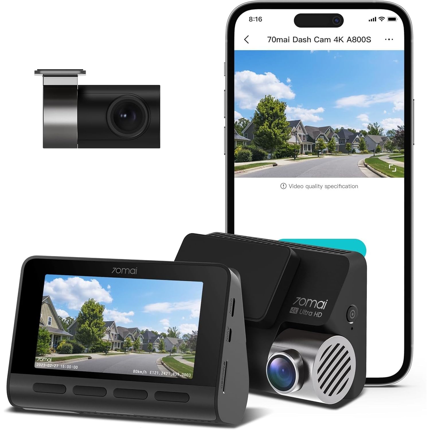 70mai-A800S-True-4K-Dual-