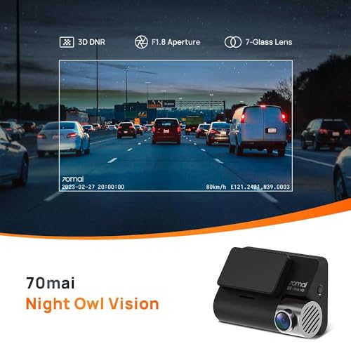 70mai A800S True 4K Dual Channel Car Dash Camera, 2160P Front and 1080P Rear, Built-in GPS Logger, IMX415 Sensor Dash cam 70mai A800S True 4K Dual Channel Car Dash Camera, 2160P Front and 1080P Rear, Built-in GPS Logger, IMX415 Sensor Dash cam