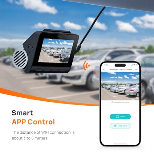 70mai A800S True 4K Dual Channel Car Dash Camera, 2160P Front and 1080P Rear, Built-in GPS Logger, IMX415 Sensor Dash cam 70mai A800S True 4K Dual Channel Car Dash Camera, 2160P Front and 1080P Rear, Built-in GPS Logger, IMX415 Sensor Dash cam