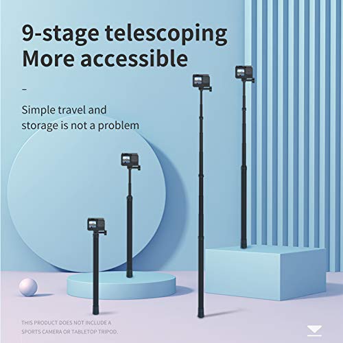 TELESIN 118"/3 Meters Ultra Long Selfie Stick for GoPro Max Hero 9 8 7 6 5 4 3+, Insta 360 One R One X, DJI Osmo Black TELESIN 118"/3 Meters Ultra Long Selfie Stick for GoPro Max Hero 9 8 7 6 5 4 3+, Insta 360 One R One X, DJI Osmo Black