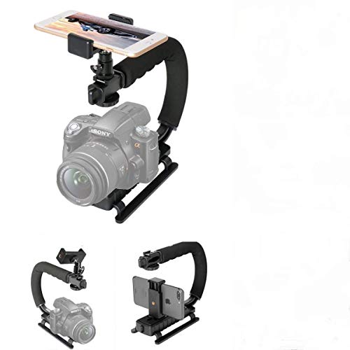 HIFFIN 3 in 1 Universal Stabilizer C-Shape Bracket Video Handheld Grip + Ball Head Hot Shoe Adapter + Mobile Phone Clip Holder HIFFIN 3 in 1 Universal Stabilizer C-Shape Bracket Video Handheld Grip + Ball Head Hot Shoe Adapter + Mobile Phone Clip Holder