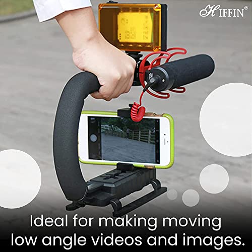 HIFFIN 3 in 1 Universal Stabilizer C-Shape Bracket Video Handheld Grip + Ball Head Hot Shoe Adapter + Mobile Phone Clip Holder HIFFIN 3 in 1 Universal Stabilizer C-Shape Bracket Video Handheld Grip + Ball Head Hot Shoe Adapter + Mobile Phone Clip Holder