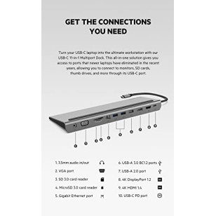 Belkin USB C Hub, 11-in-1 MultiPort Adapter Dock Belkin USB C Hub, 11-in-1 MultiPort Adapter Dock