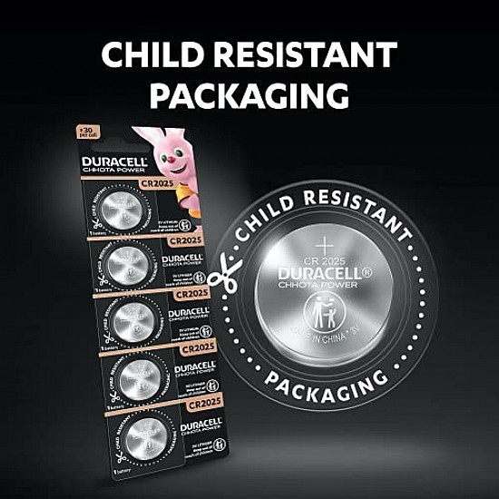 Duracell CR2025 3V Lithium Coin Battery, 20 pcs, 2025 Coin Button Cell Battery, DL2025