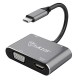 Tukzer USB C to 4K-HDMI-UHD + VGA, USB 3.0 OTG Adapter (4 in 1) with USB-C 100-W PD Charging Port -Space Grey