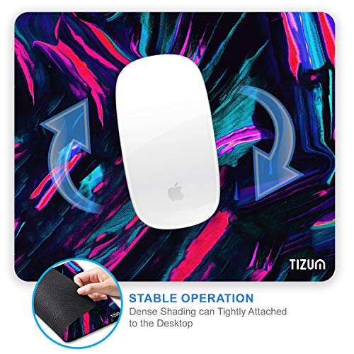 Tizum Mouse Pad Computer Mouse Mat with Anti-Slip Rubber Base & Smooth Mouse Control with Spill-Resistant Surface for Laptop (Multicolor) Tizum Mouse Pad Computer Mouse Mat with Anti-Slip Rubber Base & Smooth Mouse Control with Spill-Resistant Surface for Laptop (Multicolor)