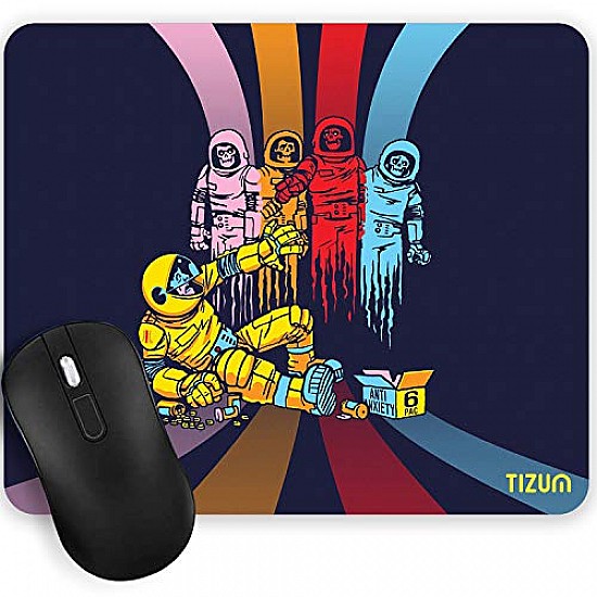 Tizum Mouse Pad Computer Mouse Mat with Anti-Slip Rubber Base & Smooth Mouse Control with Spill-Resistant Surface for Laptop (Multicolor)