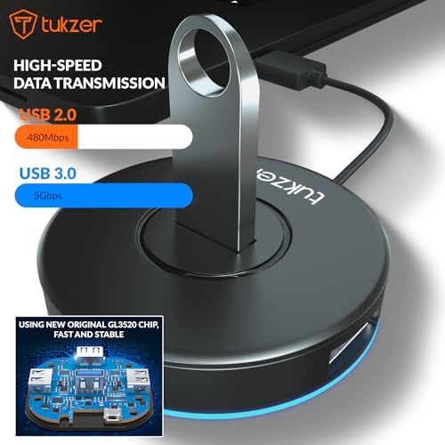 Tukzer 4-Ports USB A to USB 3.0 HUB with High-Speed Data Transfer & Fast Charging| Compatible for MacBook, Mac Mini, iMac Pro (Black) Tukzer 4-Ports USB A to USB 3.0 HUB with High-Speed Data Transfer & Fast Charging| Compatible for MacBook, Mac Mini, iMac Pro (Black)