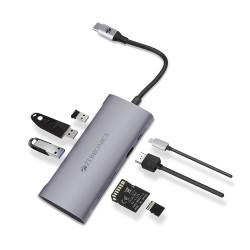 ZEBRONICS 7 in1 USB Type C Multiport Adapter Zeb TA1500UCVP with USB, HDMI, SD, Micro SD, Type C PD -silver