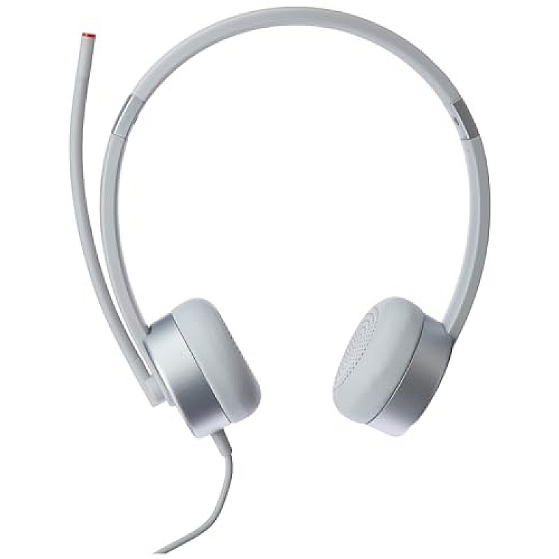 Lenovo 100 Wired On Ear Headphones with Mic (Cloud Grey)-