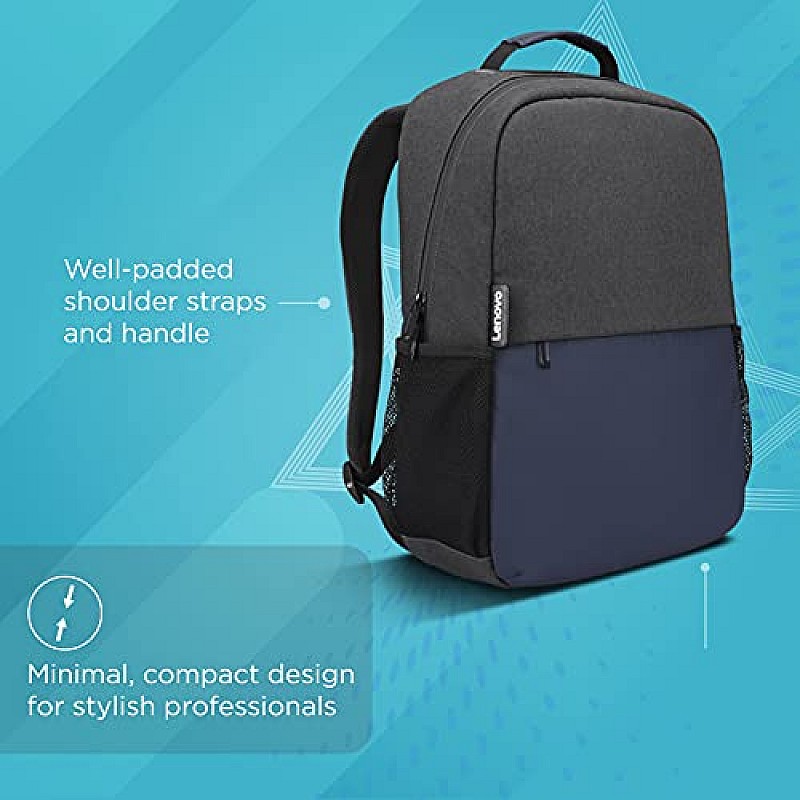 Lenovo 15.6" (39.62cm) Slim Everyday Backpack, Made in India, Compact, Water-resistant