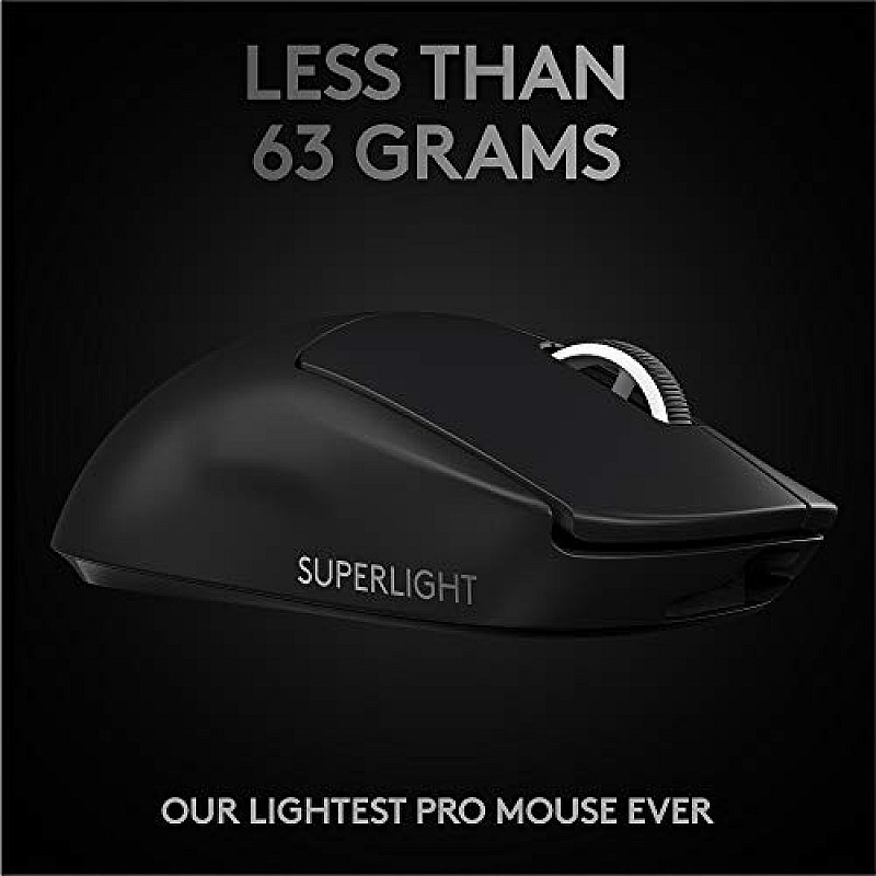 Logitech G PRO X Superlight Wireless USB Gaming Mouse, Ultra Lightweight 63 g, Hero 25K Sensor Black