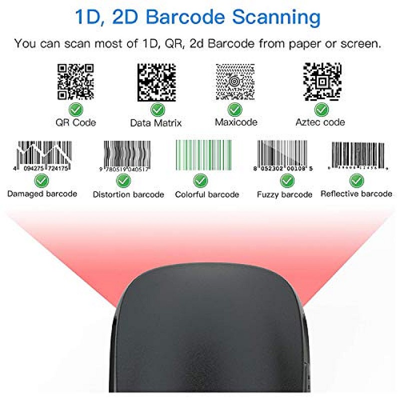 Zebra DS9308 1D 2D Presentation Barcode Scanner Omni Directional QR Black Image Reader for Screen and Printed Bar Code Scan