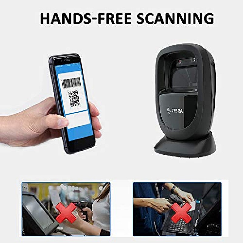 Zebra DS9308 1D 2D Presentation Barcode Scanner Omni Directional QR Black Image Reader for Screen and Printed Bar Code Scan