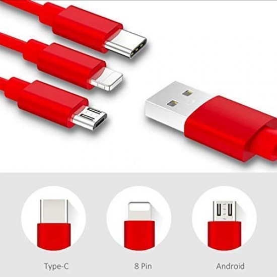 AIRTREE  Retractable Multi Charging Cable | 3-in-1 USB Charging Cord Compatible 