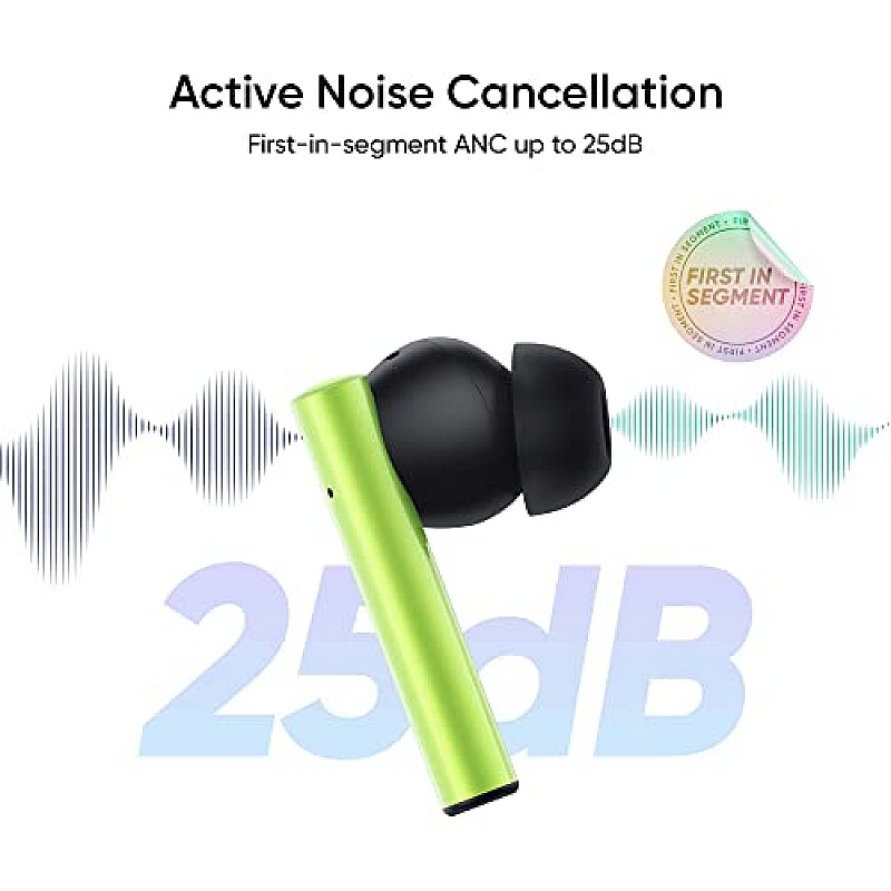 realme Buds Air 2 True Wireless in Ear Earbuds with Active Noise Cancellation (ANC), Super Low Latency Gaming Mode, (Closer Green)