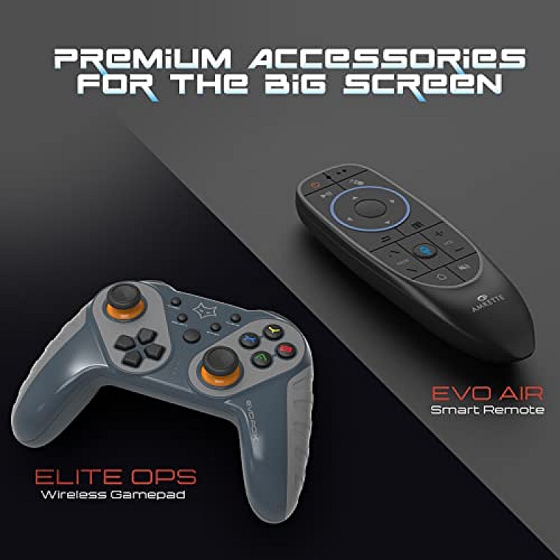 EvoFox Game Box TV Gaming Console With Smart Remote and Game Controller 4 GB RAM, 32 GB Storage 3D GPU, 4-Core Processor Coal Black