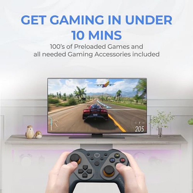 EvoFox Game Box TV Gaming Console With Smart Remote and Game Controller 4 GB RAM, 32 GB Storage 3D GPU, 4-Core Processor Coal Black