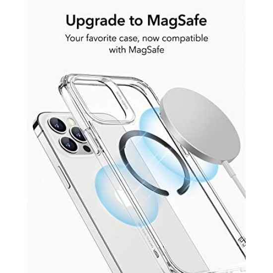 ESR Magnetic Ring 360, Compatible with MagSafe Sticker, Universal Magnetic Kit for iPhone 15/14/13/12/11/X Series Black and Silver