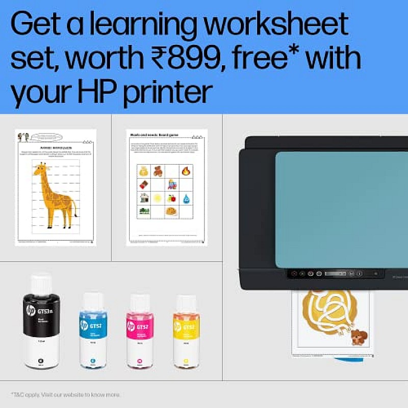 HP Smart Tank 516 All-in-One Multi-function WiFi Color Inkjet Printer Blue, Black