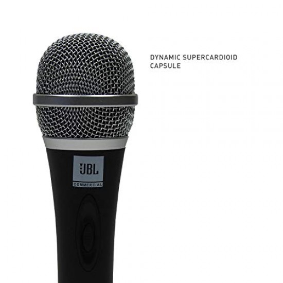 JBL Commercial CSHM10 Handheld Dynamic XLR Unidirectional Microphone With On/Off Switch (Cable Not Included) Black, Medium
