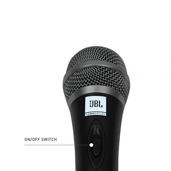 JBL Commercial CSHM10 Handheld Dynamic XLR Unidirectional Microphone With On/Off Switch (Cable Not Included) Black, Medium