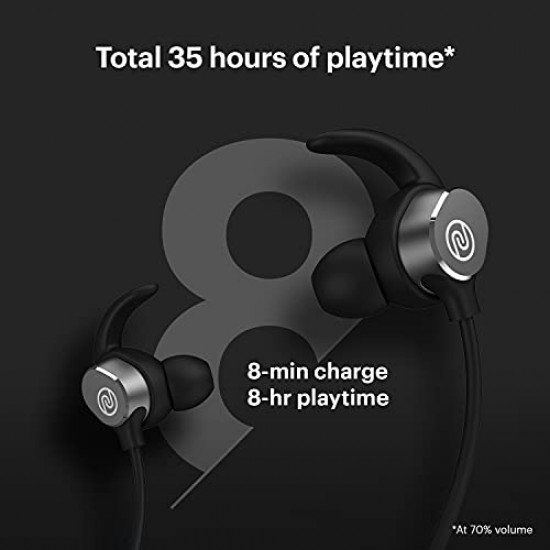 Noise Flair Bluetooth Wireless in Ear Earphones with Mic Dual Smart with Touch  (Carbon Black)