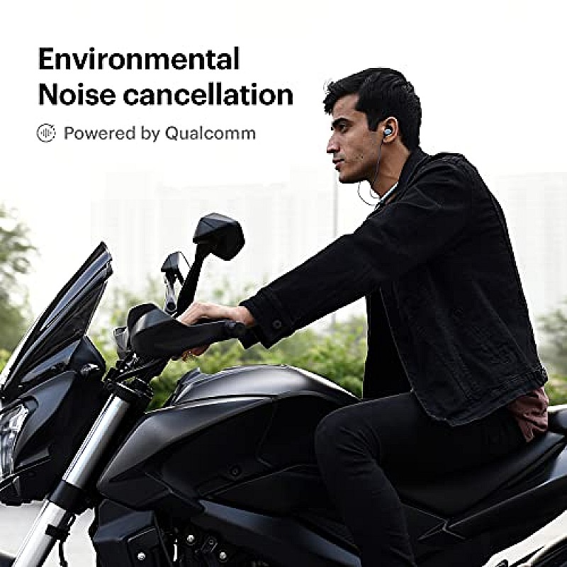 Noise Flair Bluetooth Wireless in Ear Earphones with Mic Dual Smart with Touch  (Carbon Black)