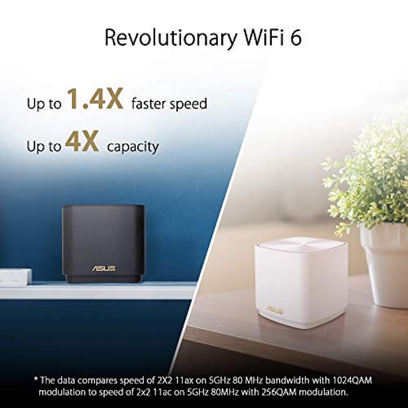 ASUS ZenWiFi Mini XD4 AX 1800 Mbps Dual Band WiFi 6 Router-2 Pack (Black) 