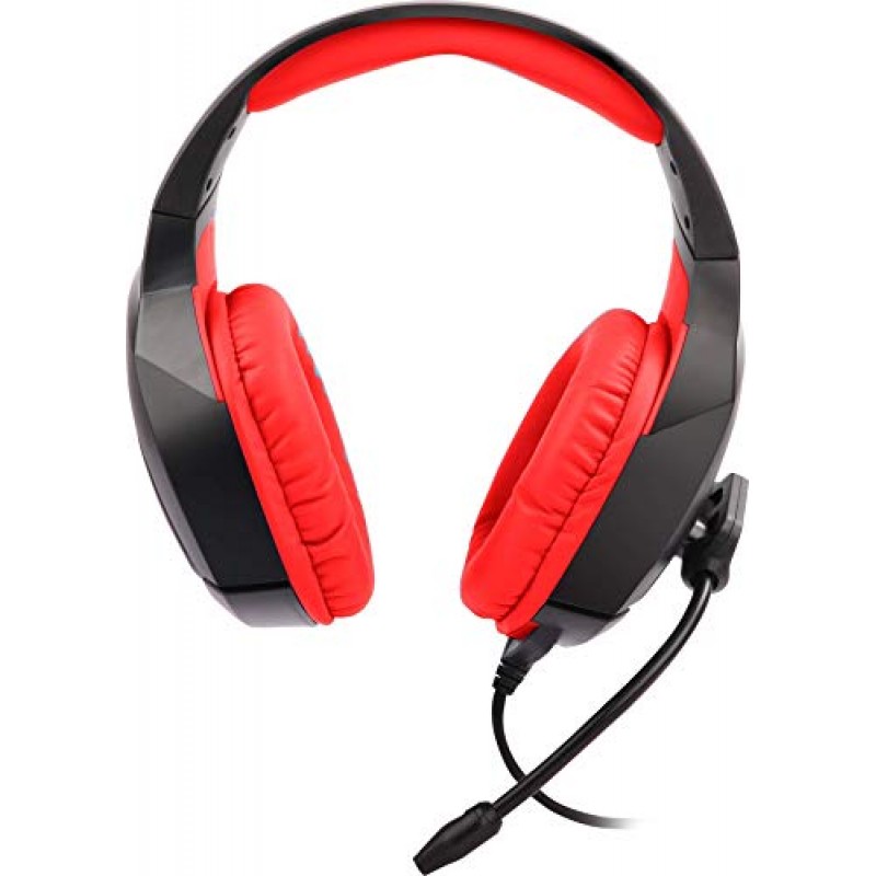 Zebronics ZEB-RUSH Premium Wired Gaming On Ear Headphone with RGB LED Red