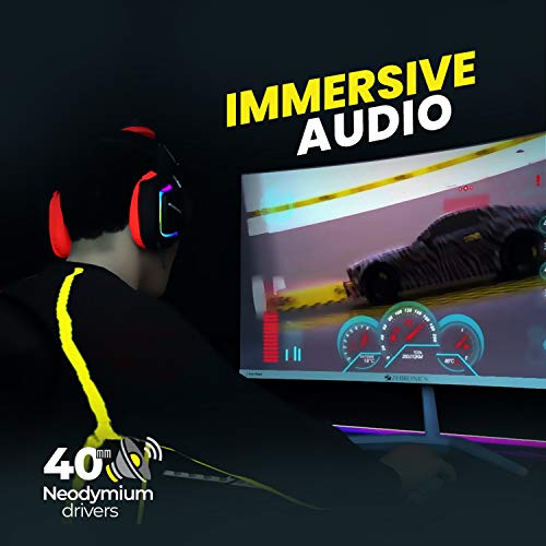 Zebronics ZEB-RUSH Premium Wired Gaming On Ear Headphone with RGB LED Red Zebronics ZEB-RUSH Premium Wired Gaming On Ear Headphone with RGB LED Red