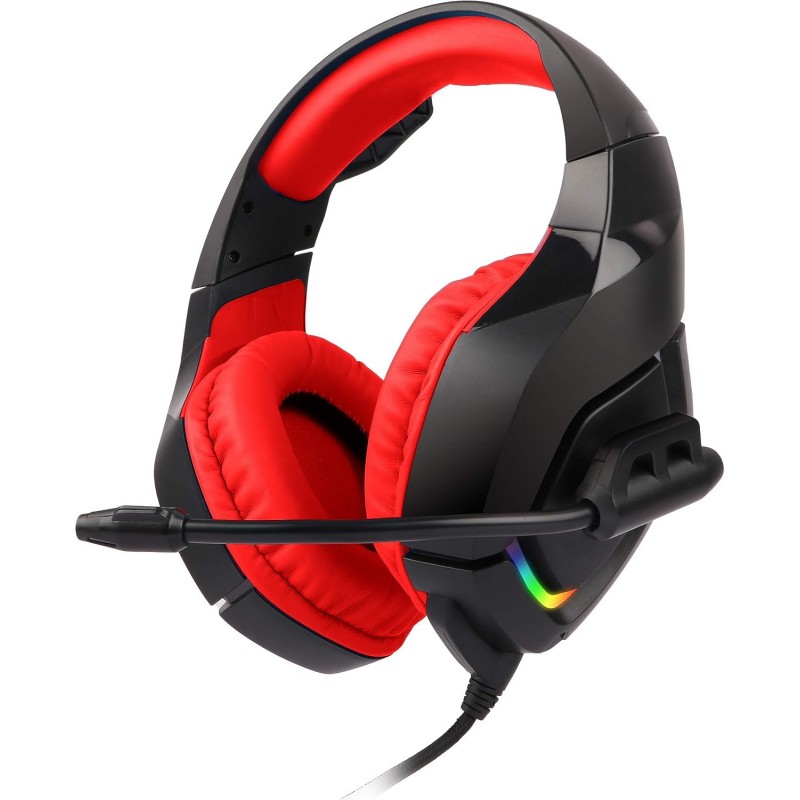 Zebronics ZEB-RUSH Premium Wired Gaming On Ear Headphone with RGB LED Red